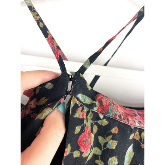 NWT WAYF Nordstrom Liberty Cold Shoulder Chiffon Boho Floral Blouse Size S - Picture 9 of 13